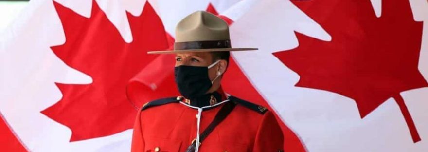 RCMP Officer wearing a mask