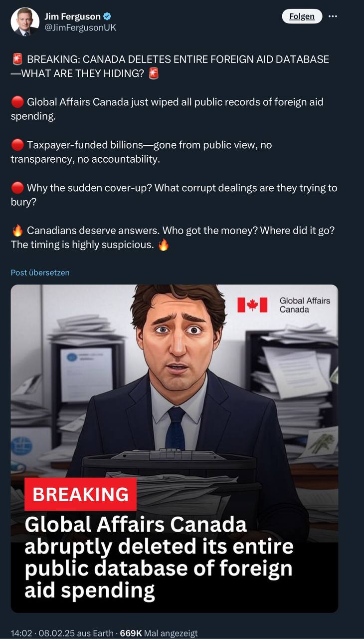 @JimFergusonUK on X exposed the Foreign Aid database has been erased